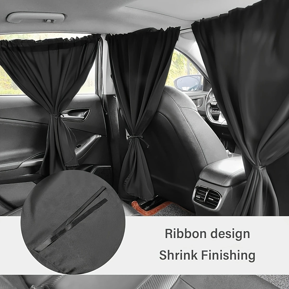 4PCS Car Privacy Curtain Set – Detachable Window Shades for Travel & Camping