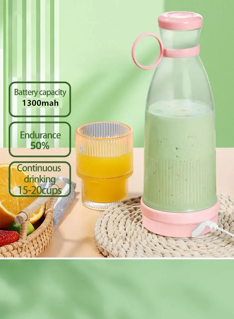 Portable Electric Juicer Cup – USB Mini Blender with 6 Blades for Smoothies & Milkshakes