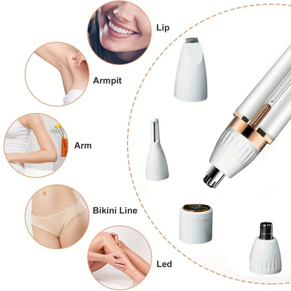 4-in-1 Electric Hair Remover – Full Body Shaver, Facial Epilator & Bikini Trimmer