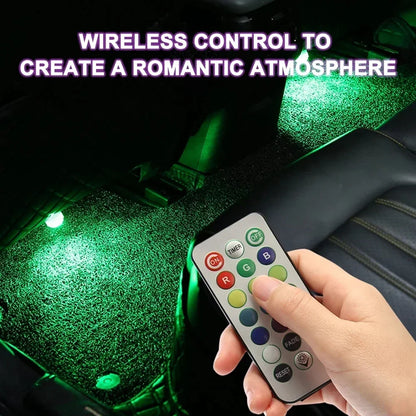 Wireless LED Car Interior Light – Adhesive Ambient Roof Lamp with Remote Control