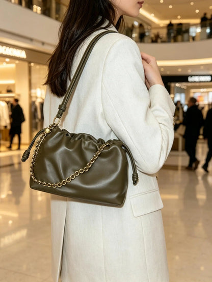 Designer stylish high-end textured leather cloud bag, luxurious ladies' high-quality shoulder and crossbody bag