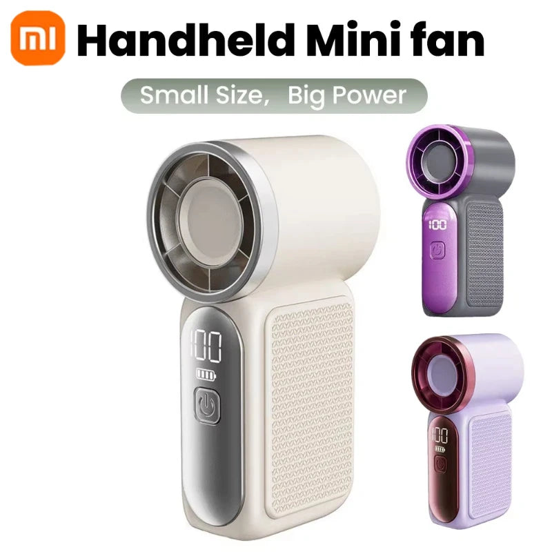 Xiaomi Portable Handheld Mini Fan 5 Speed Adjust Type c Rechargeable Fan Digital Display Desktop Fan Outdoor
