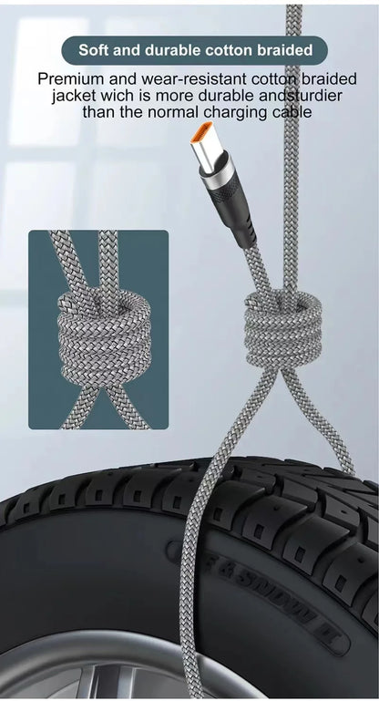 USB-C Fast Charging Cable 5A – Super Fast Charge for iPhone 15/16/17, Samsung, Huawei & More