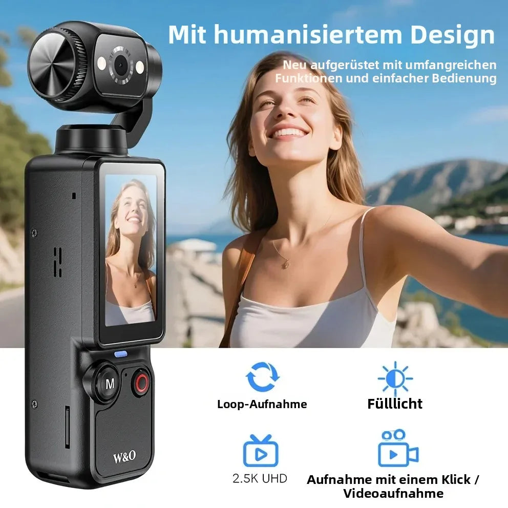 4K HD Rotating Vlogging Camera – 180° Flip, USB Rechargeable