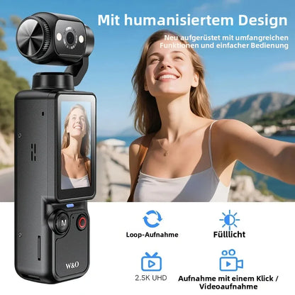 4K HD Rotating Vlogging Camera – 180° Flip, USB Rechargeable