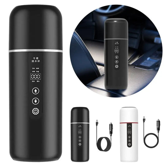 Portable Car Heating Cup 500ML – Smart Electric Travel Kettle with OLED Display