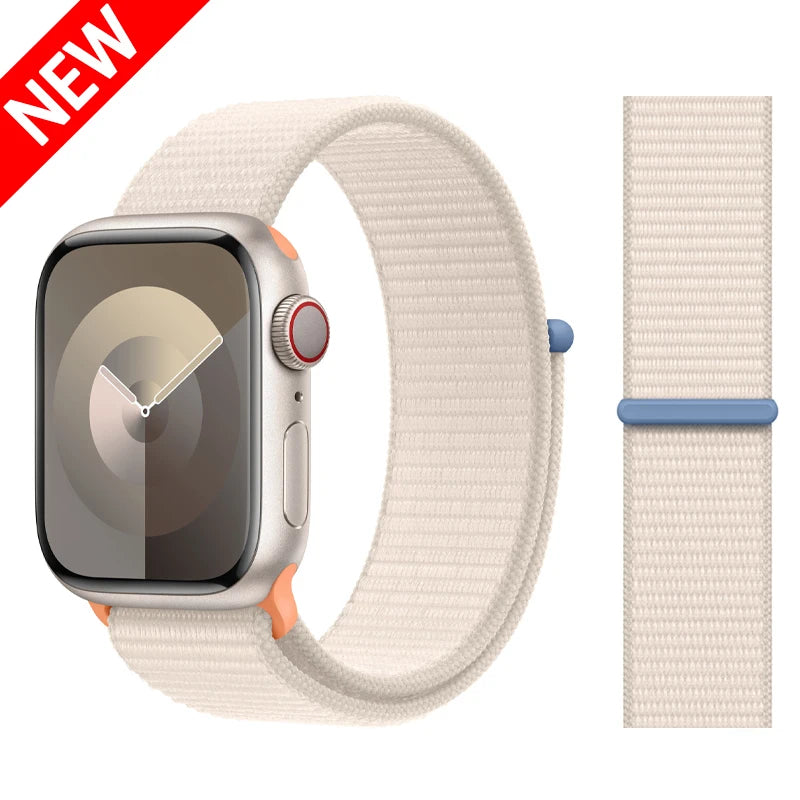 Nylon Loop Strap for Apple Watch Band 46mm 44mm 40mm 42mm 45mm 41mm 49mm 44 mm Bracelet iWatch Series Ultra 2 11 10 9 SE 7 6 5 4