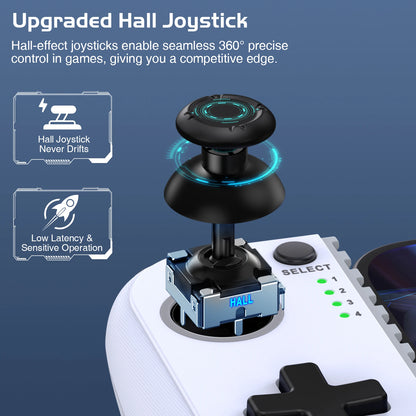 DinoFire MC101 Wireless Game Controller – Hall Joystick, 6-Axis, Mobile Gamepad
