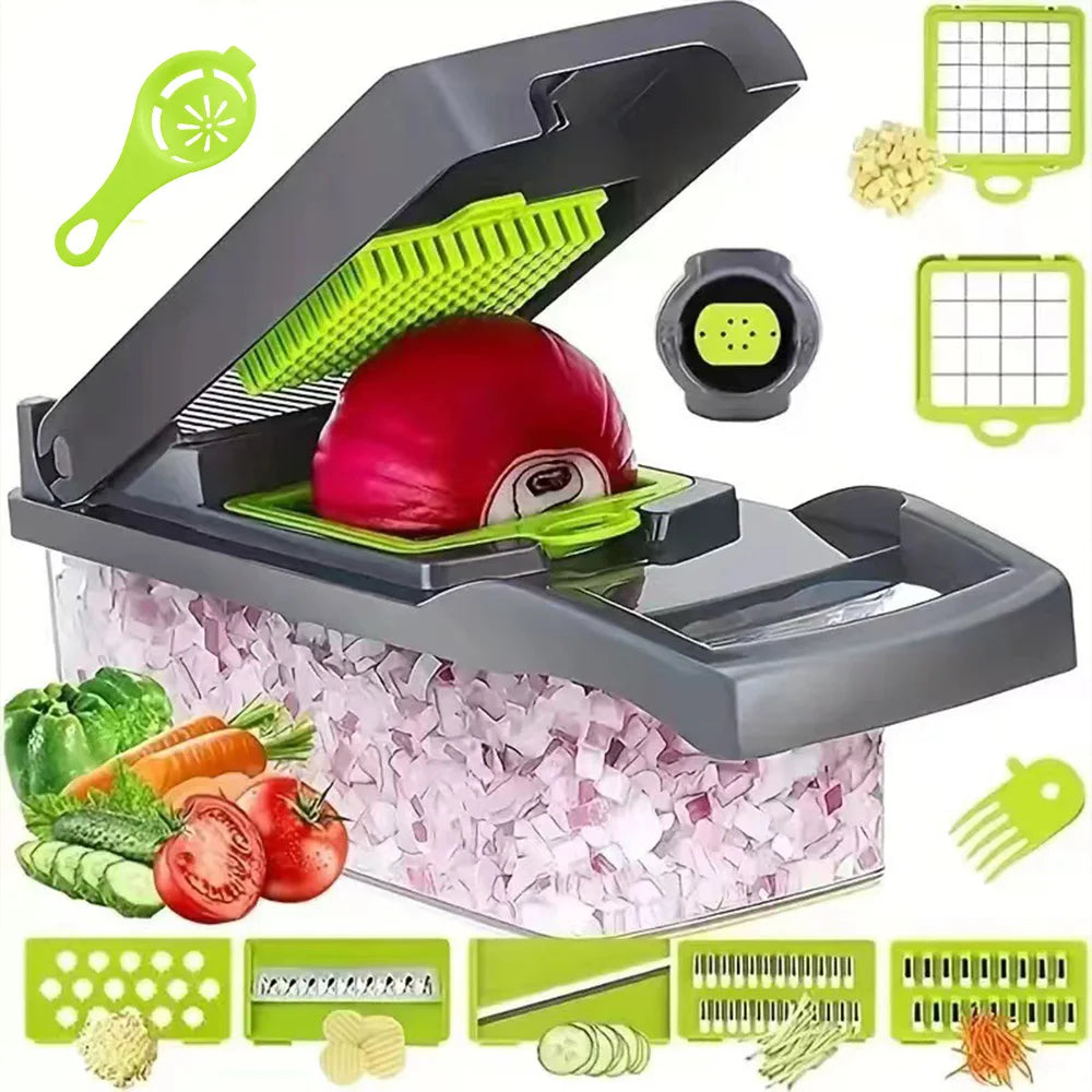 16-in-1 Vegetable Chopper & Slicer – Multifunction Food Cutter with Grater & Egg Separator