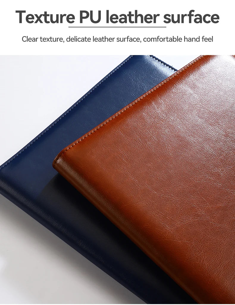 A4 PU Leather Folder Organizer – Multi-Functional Business Portfolio with Pen Holder & Card Slots