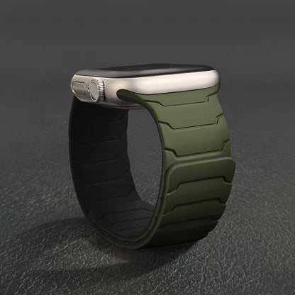Magnetic Silicone Strap for Apple Watch – Adjustable Band (38–49mm, Ultra & Series Compatible)