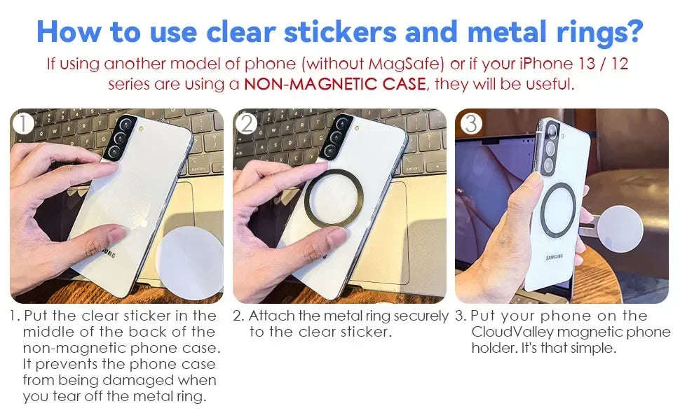 Magnetic Foldable Laptop & Phone Holder for Monitor Side Mount