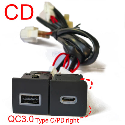 Fast Charging Car USB Adapter (PD & QC3.0 Power Button)