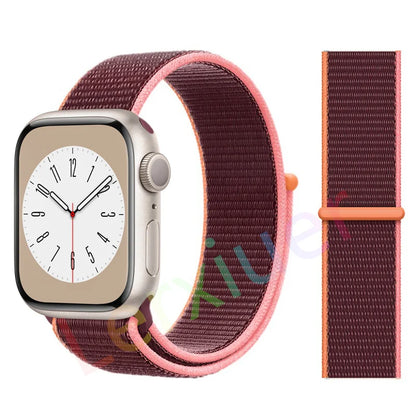 Nylon Loop Strap for Apple Watch Band 46mm 44mm 40mm 42mm 45mm 41mm 49mm 44 mm Bracelet iWatch Series Ultra 2 11 10 9 SE 7 6 5 4