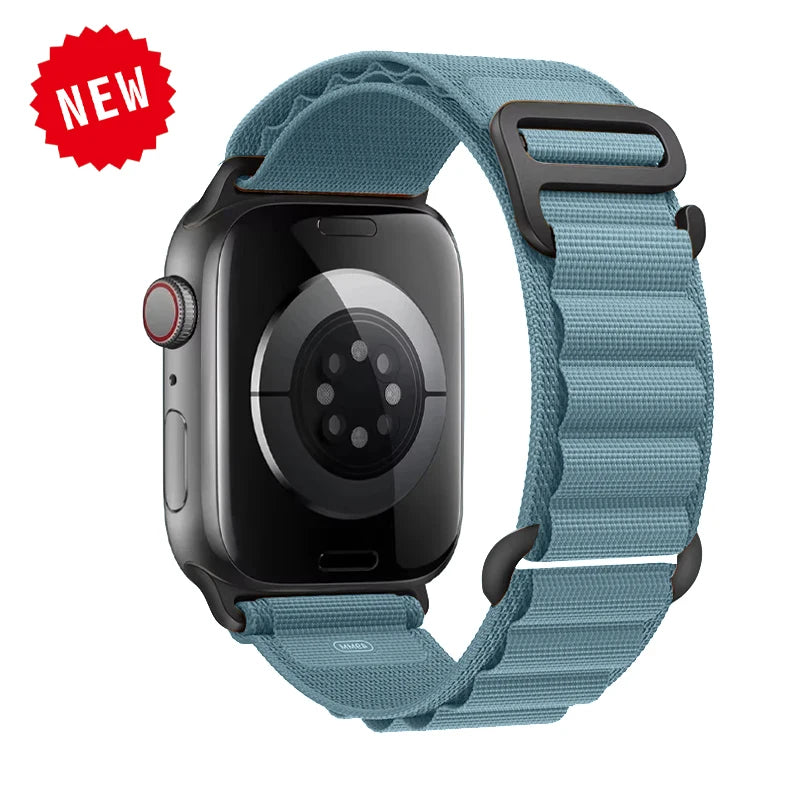Nylon Alpine Strap for Apple Watch – Adjustable Sport Band (40–49mm, Ultra & Series Compatible)