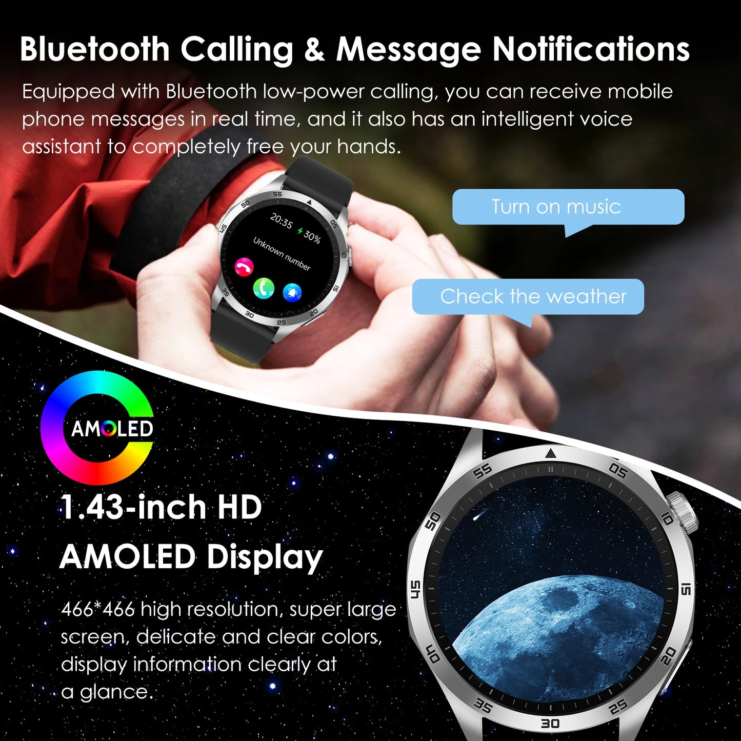 Marsyu Health Smartwatch – ECG+PPG, Bluetooth Call, Multi Health Monitor