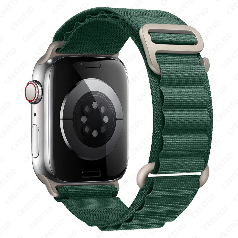 Nylon Alpine Strap for Apple Watch – Adjustable Sport Band (40–49mm, Ultra & Series Compatible)