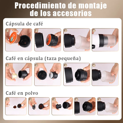 3-in-1 Wireless Electric Portable Capsule Coffee Machine for Car&Home Camping Coffee Maker Capsule Powder Travel Espresso Maker