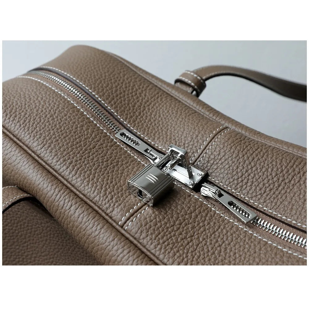 Premium Cowhide Boston Bag – Genuine Leather Large Capacity Women’s Bowling & Messenger Bag