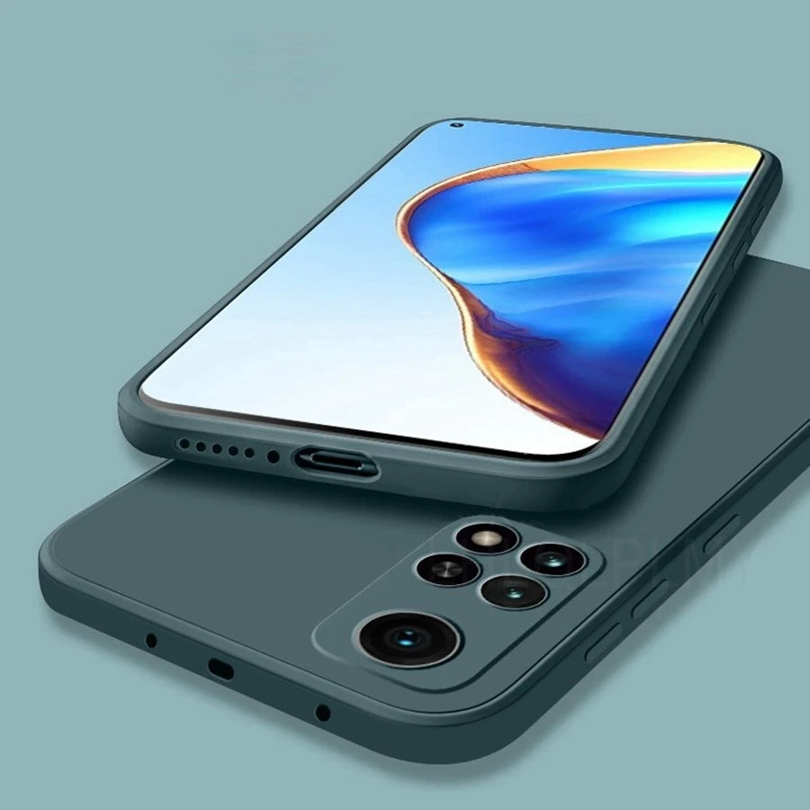 Square Liquid Silicone Soft Case For Xiaomi Redmi Note 10 5G 9 8 7 Pro 8T 9T 9S 10S 6 6A 8A 9A 9C Nfc Full Protection Cover