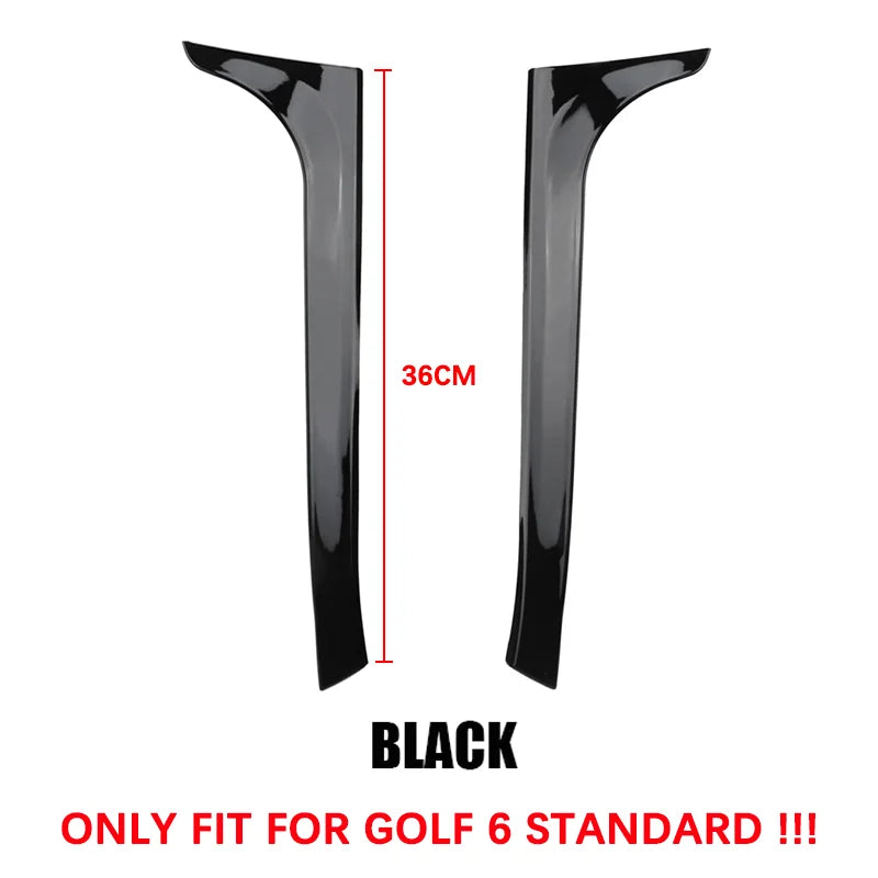 For VW Golf 6 MK6 GTI R GTD Standard 2008-2013 Glossy Black Rear Window Side Trunk Spoiler Canard Canards Splitter Accessories