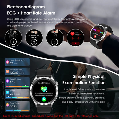 Marsyu Health Smartwatch – ECG+PPG, Bluetooth Call, Multi Health Monitor