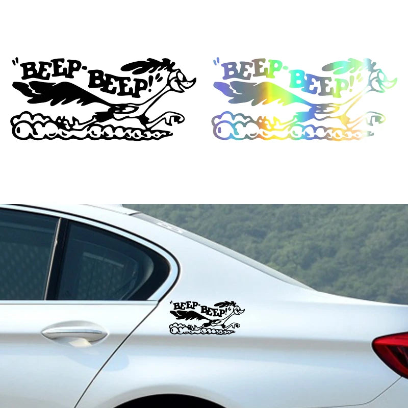 Road Runner Cartoon Vinyl Sticker – 17 × 7.7cm Decal for Cars, Trucks & Laptops