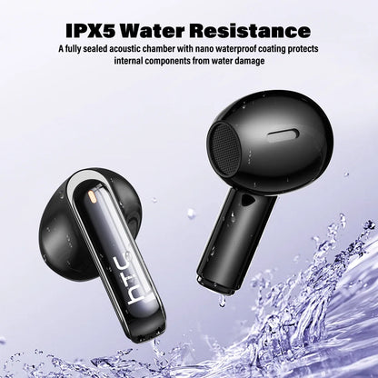 HTC NE70 Bluetooth V6.0 Headphones Smart Touchscreen Wireless Earphones AI Translator Earbuds Gaming Earbuds HD Bass