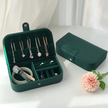 Portable Jewelry Box – Travel Organizer Case with Soft Chenille Interior