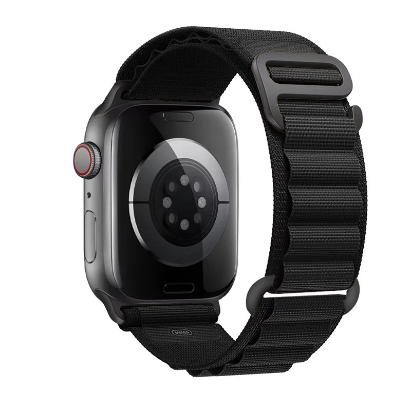 Nylon Alpine Strap for Apple Watch – Adjustable Sport Band (40–49mm, Ultra & Series Compatible)