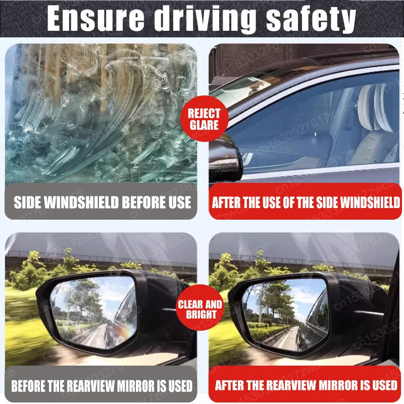 Car Glass Polish & Coating Kit – Windshield Oil Film Remover & Hydrophobic Rain Repellent