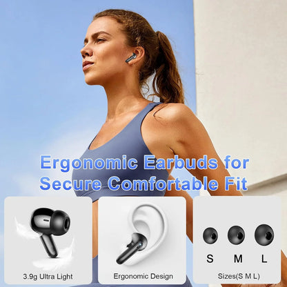 Bluetooth 5.3 Earbuds – 50H Playtime, LED Display, IPX7 Waterproof