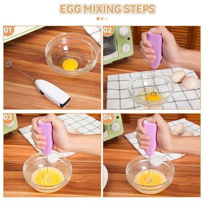 Mini Electric Milk Frother – Wireless Handheld Coffee Whisk & Egg Beater
