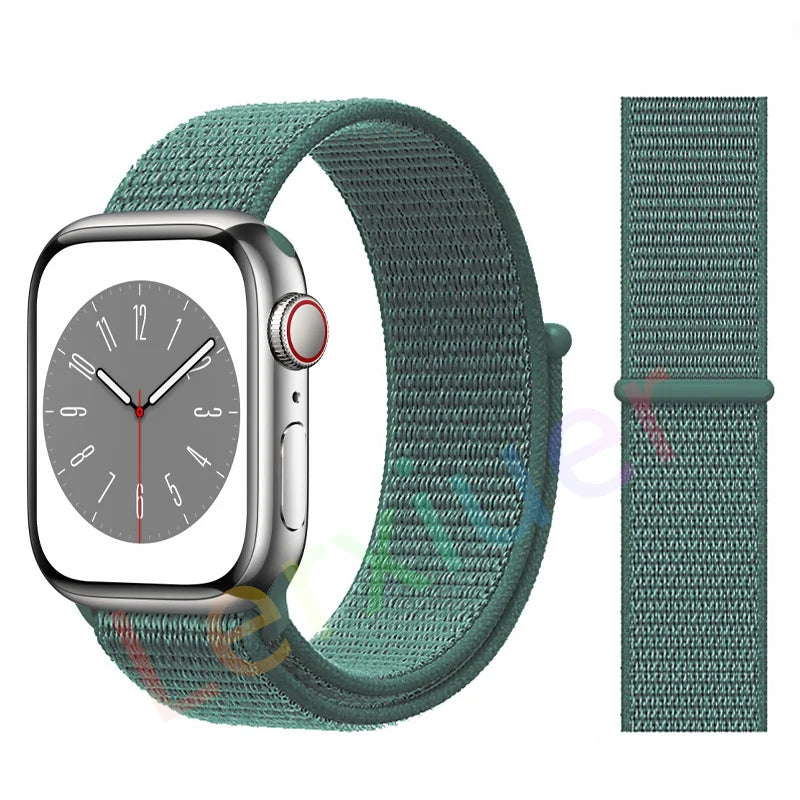 Nylon Loop Strap for Apple Watch Band 46mm 44mm 40mm 42mm 45mm 41mm 49mm 44 mm Bracelet iWatch Series Ultra 2 11 10 9 SE 7 6 5 4