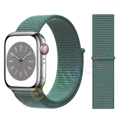 Nylon Loop Strap for Apple Watch Band 46mm 44mm 40mm 42mm 45mm 41mm 49mm 44 mm Bracelet iWatch Series Ultra 2 11 10 9 SE 7 6 5 4