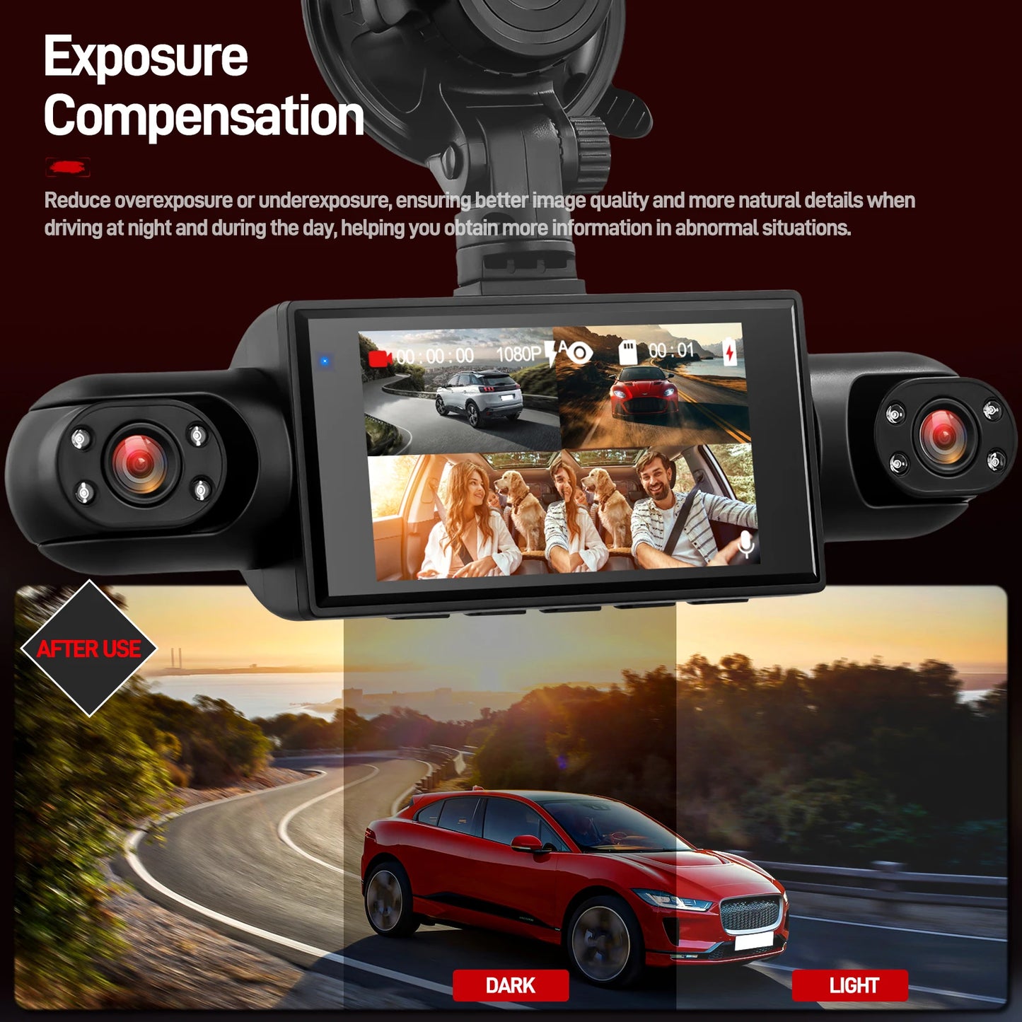 1080P 4-Camera Dash Cam – Full Protection Recording System