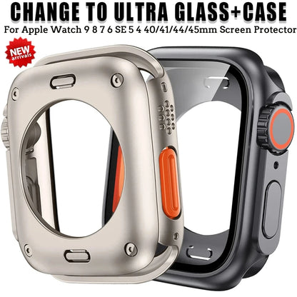 Apple Watch Bumper Case with Screen Protector – Hard PC Front & Rear Cover (40–45mm, Series Compatible)