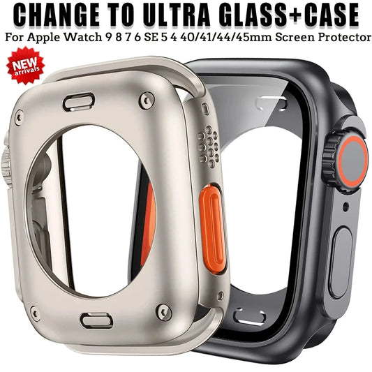 Apple Watch Bumper Case with Screen Protector – Hard PC Front & Rear Cover (40–45mm, Series Compatible)