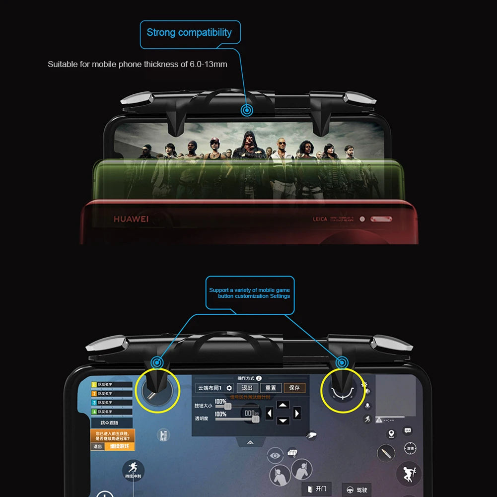 5-in-1 PUBG Mobile Game Controller – Shooting Triggers & Joystick Gaming Gamepad