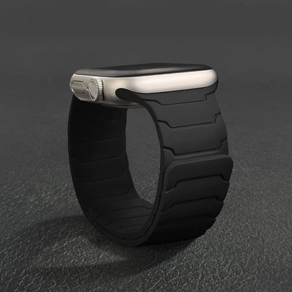 Magnetic Silicone Strap for Apple Watch – Adjustable Band (38–49mm, Ultra & Series Compatible)