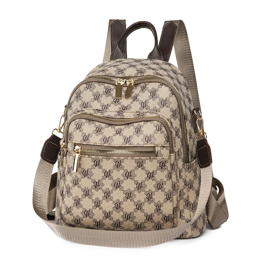 Luxury Designer Leather Women’s Backpack – Fashion School & Shoulder Bag for Girls