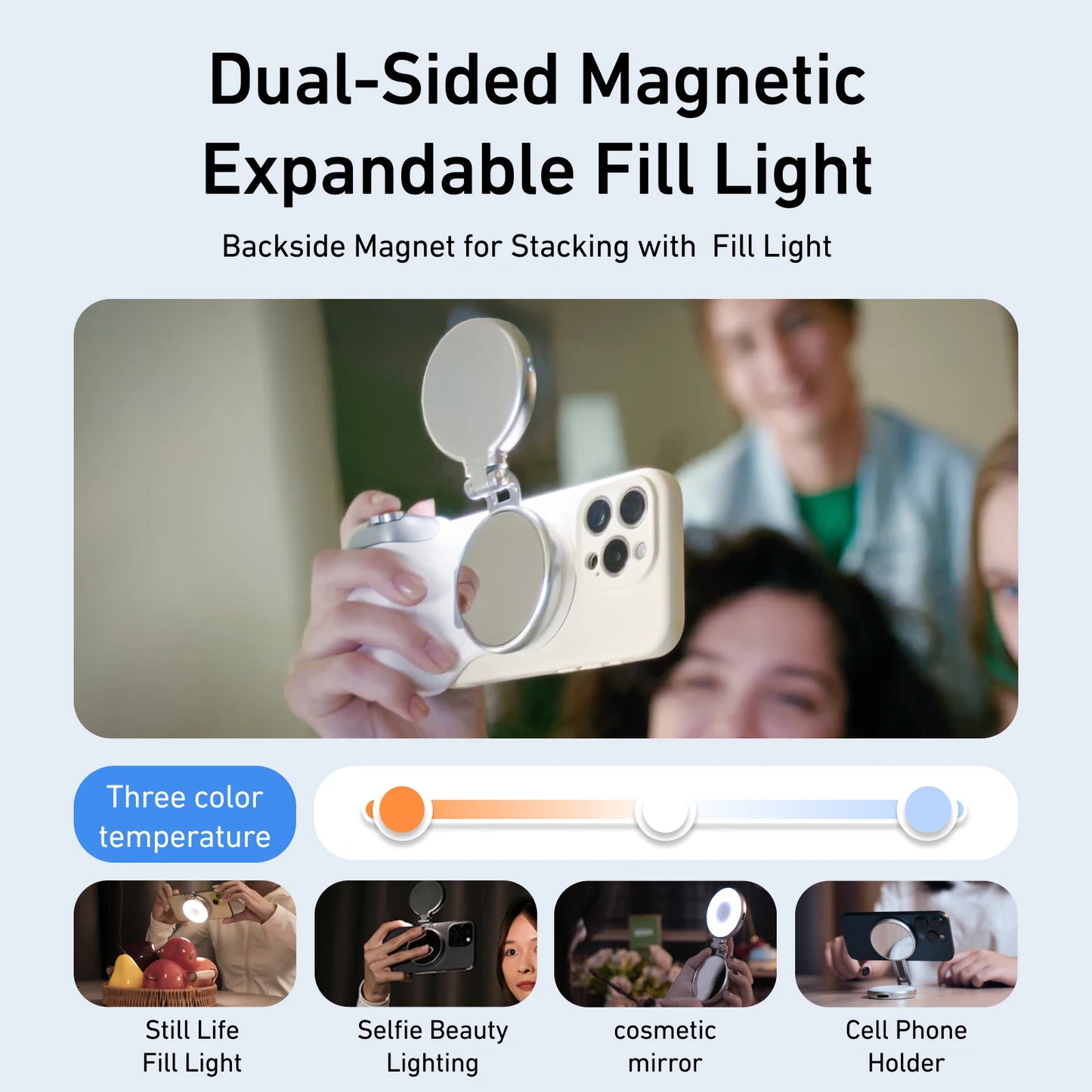 TELESIN Magnetic Phone Camera Shoot Hand Grip Universal Smart Phone Holder Shooting Aid  Remote Control Handle for Iphone Andriod