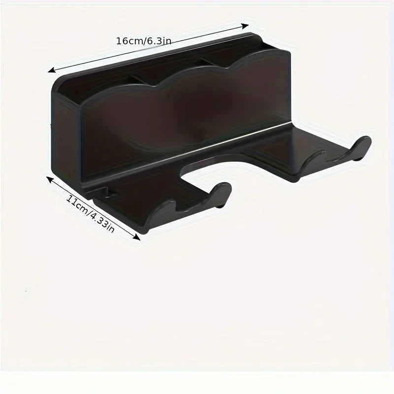 Wall-Mounted Hair Dryer Holder – No-Drill Bathroom Storage Rack