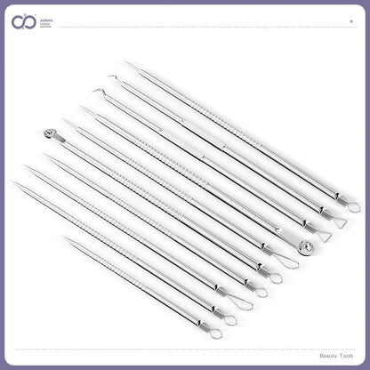 4–11PCS Blackhead Removal Tool Kit – Tweezers & Acne Needle Set