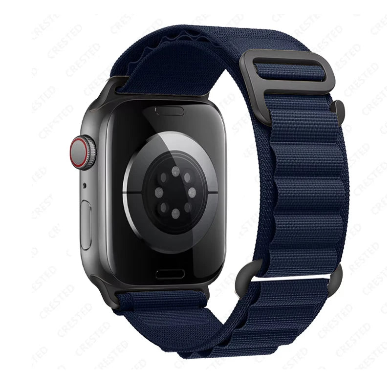 Nylon Alpine Strap for Apple Watch – Adjustable Sport Band (40–49mm, Ultra & Series Compatible)