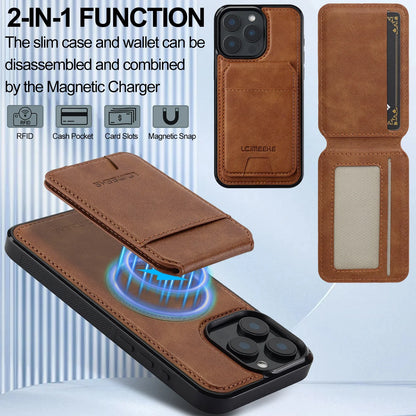 2-in-1 Detachable Leather Case with Card Pocket – iPhone 16/15/14/13/12/11 & More