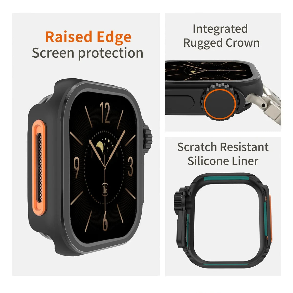Metal+Plastic Case for Apple Watch 11 10 46mm Change To Ultra 2 Cover Aluminum Alloy Bumper Protective Frame for IWatch S10 46mm