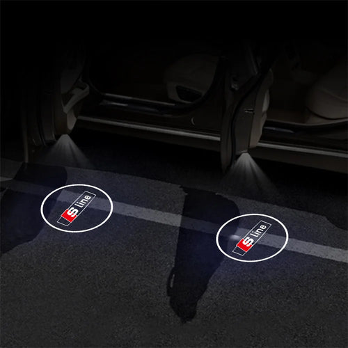 1/2PCS Auto Badge Door Decor Lamp Welcome Lights Wireless Laser Projector For Audis Sline TT A1 A2 A3 A4 A5 A6 A7 A8 8P B6 Q5 Q1