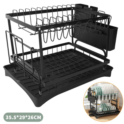 Kitchen bowl rack drain rack Double-layer Tableware Drain Rack Chopsticks Water Cup Cutting Board Kitchen Storage Rack