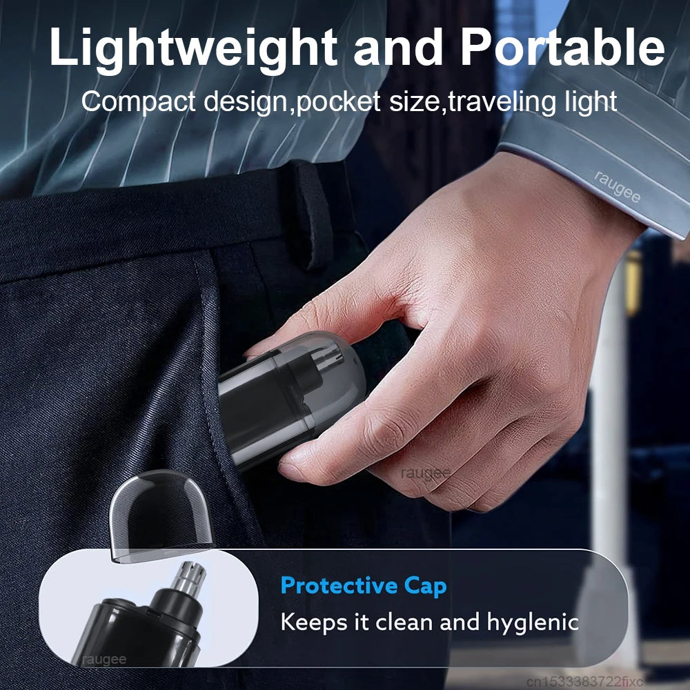 USB Rechargeable Nose & Ear Hair Trimmer – Mini Electric Grooming Shaver for Men